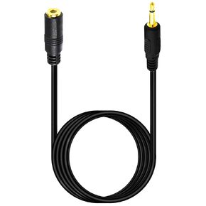3.5mm Mono Extension 1/8" TS Mini Monaural Audio Plug Jack Connector IR Infrared Sensor Receiver Extender Male to Female Cable Wire 6FT/1.8m Black