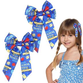Back To School Hair Clips Bow Pencil Alligator Hair Clips Pencil Bowknot Design Colourful Hair Clip Barrettes for Girls Babies Toddlers First Day Of School Hair Accessories Teens Gifts
