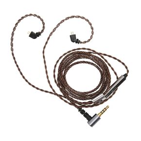 2 Pin 0.78mm Cable for Earphone, Detachable Earphone Replacement Cable with Mic, OFC Core Upgrade Right Angle Plug Cable for KZ AS10 AS06 ZST ZS3 ZS4 ZS5 ZS6 CCA