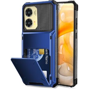 COOYA for Moto G Stylus 2024 Case Wallet 5 Credit Card Holder Slot Flip Cover G Stylus 2024 Wallet Case Back Pocket Dual Layer Protective Hard Shell TPU Rubber Bumper for Moto G Stylus 2024 Gunmetal