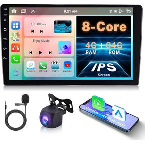Android 13 Car Stereo Double Din Wireless Carplay Android Auto, 8 Core 4G+64G Rimoody 9'' Touchscreen 2 Din Car Radio GPS 4G-WiFi Bluetooth FM DSP-36 Mirror Link 59-UI Themes AHD Backup Camera