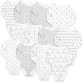 Long Sleeve Cotton Baby Bodysuits One Piece For Boys Girls 12 Pack 0-24 Month in Kuwait