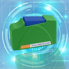 2 pcs FTTH Fiber Optic Cleaning Box Fiber Cleaner Box -for FC & SC & LC & ST End Faces & Optical Connectors -Over 500 Times Anti Static Clean Swab, Green