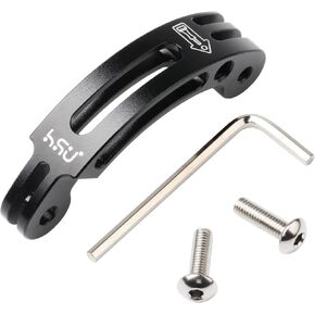 HSU Aluminum Alloy Curved Extension Arm (3") Metal Pole Mount Helmet Stick Extension Arm Mount for Hero 12/11/10/9/8/7/6 Black, DJI Osmo Action 4/3 and More Action Cameras (Black)