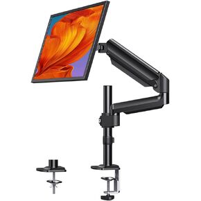 ErGear Single Monitor Mount, Monitor Arm Desk Mount for 13-32 Inch Computer Monitor Holds 19.8 lbs, Gas Monitor Stand for Desk with Swivel/Tilt/Rotation, VESA 75x75 or 100x100mm