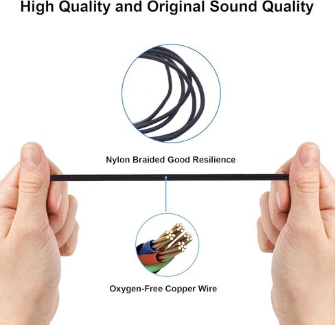 كابل صوت بديل Momentum 3 لسماعات Sennheiser Momentum 1.0، Momentum 2.0، Momentum 3، Momentum 4، HD1 فوق الأذن/على الأذن مع محول 6.35 مم، 6.6 قدم / 2 متر in Kuwait