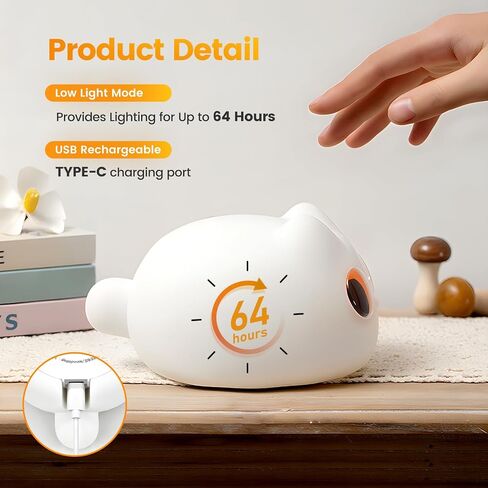 Night Light for Bathroom, Dimmable Nursery Small lamp, Rechargeable Touch Lamp for Breastfeeding, Cordless Night Lights for Bed Room, Study Room in Saudi Arabia
