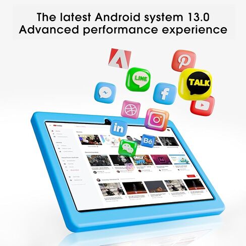 تابلت SGIN للأطفال، تابلت 10 بوصة بنظام Android 13 للأطفال مع حافظة، ذاكرة وصول عشوائي 2 جيجابايت وذاكرة وصول عشوائي 64 جيجابايت، 5000 مللي أمبير في الساعة، شاشة 1280 * 800، بلوتوث، 2.4/5 جيجا واي فاي، كاميرا 2+5 ميجابكسل (أزرق) in Saudi Arabia