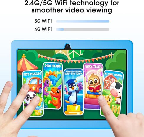 تابلت SGIN للأطفال، تابلت 10 بوصة بنظام Android 13 للأطفال مع حافظة، ذاكرة وصول عشوائي 2 جيجابايت وذاكرة وصول عشوائي 64 جيجابايت، 5000 مللي أمبير في الساعة، شاشة 1280 * 800، بلوتوث، 2.4/5 جيجا واي فاي، كاميرا 2+5 ميجابكسل (أزرق) in Saudi Arabia