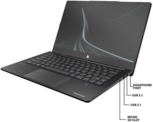 كمبيوتر محمول Gateway بشاشة لمس 14.1 بوصة FHD باللون الأسود المعدني Intel Core i5-1235U 10-Core حتى 4.4 معالج 8 جيجابايت DDR4 RAM 512 جيجابايت SSD HDMI Wi-Fi Win 11 Pen iSlik (متجدد)، 51427 in Kuwait