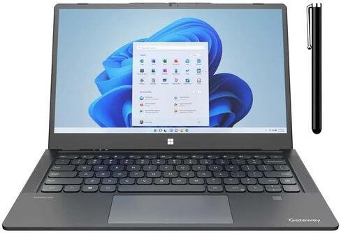 كمبيوتر محمول Gateway بشاشة لمس 14.1 بوصة FHD باللون الأسود المعدني Intel Core i5-1235U 10-Core حتى 4.4 معالج 8 جيجابايت DDR4 RAM 512 جيجابايت SSD HDMI Wi-Fi Win 11 Pen iSlik (متجدد)، 51427 in Kuwait