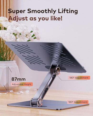 llano iPad Tablet Stand for Desk Adjustable : [Big Tablet & Thick Case Friendly] Aluminum Alloy Tablet Holder for Drawing 180° Ultra-Light Portable Stand for iPad Pro/Air/Mini and All Tablets in Saudi Arabia