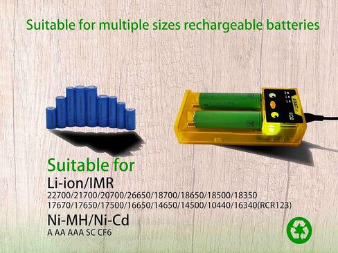 Universal 18650 Battery Charger for 4.2v Lithium ion Rechargeable Batteries & 1.45V Ni-MH Ni-CD Rechargeable Ni-MH/Ni-Cd Batteries 21700/20700/26650/18700/18650/18500/18350/17650/17500/16650 Batteries in Saudi Arabia