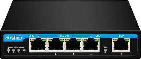 PX204 4 Port Gigabit PoE Powered Switch Extender, IEEE802.3af/at/bt PoE Passthrough Switch, 1 Port 90W PoE++ in, 4 Port PoE+ 30W Out PoE Repeater for Camera,VOIP in Kuwait