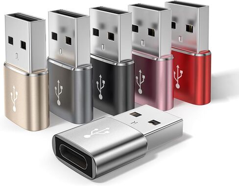 حزمة محول HianDier USB إلى USB C مكونة من 6 محول USB C إلى USB من سبيكة معدنية USB C للشحن ومزامنة البيانات متوافق مع iPhone 15 14 13 12 11 Pro Max/Samsung Galaxy S24 S23 S22 Ultra/iPad/Car in Kuwait