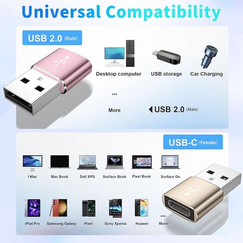 حزمة محول HianDier USB إلى USB C مكونة من 6 محول USB C إلى USB من سبيكة معدنية USB C للشحن ومزامنة البيانات متوافق مع iPhone 15 14 13 12 11 Pro Max/Samsung Galaxy S24 S23 S22 Ultra/iPad/Car in Kuwait