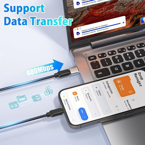 حزمة محول HianDier USB إلى USB C مكونة من 6 محول USB C إلى USB من سبيكة معدنية USB C للشحن ومزامنة البيانات متوافق مع iPhone 15 14 13 12 11 Pro Max/Samsung Galaxy S24 S23 S22 Ultra/iPad/Car in Kuwait