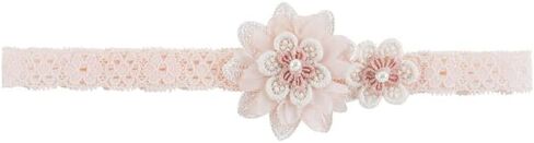 Baby Girl Headband White Lace Hairband Elastics Flower Head Wrap Hair Accessories Gift for Newborn Infant Toddlers Kids Baptism Shower Gift Birthday Wedding Party (Style 1) in Saudi Arabia