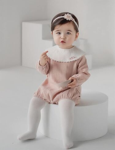 Baby Girl Headband White Lace Hairband Elastics Flower Head Wrap Hair Accessories Gift for Newborn Infant Toddlers Kids Baptism Shower Gift Birthday Wedding Party (Style 1) in Saudi Arabia
