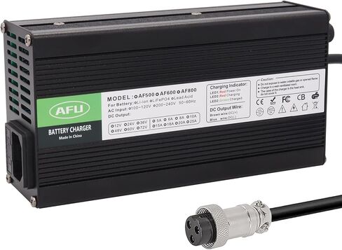 84V 5A Li-ion Battery Smart Charger for 20S 72V Li-ion Battery Black Aluminum Case with Cooling Fan (GX16 1+ 3- Plug) in Kuwait