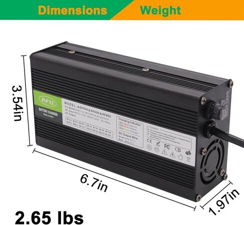 84V 5A Li-ion Battery Smart Charger for 20S 72V Li-ion Battery Black Aluminum Case with Cooling Fan (GX16 1+ 3- Plug) in Kuwait