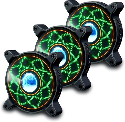 120 مم RGB Case PC مراوح تبريد مروحة مع بحد أقصى 1650 دورة في الدقيقة شفرة مروحة تبريد منخفضة الضوضاء LED إضاءة تتوهج ديناميكية متعددة الرسوم البيانية 3 عبوات in Saudi Arabia