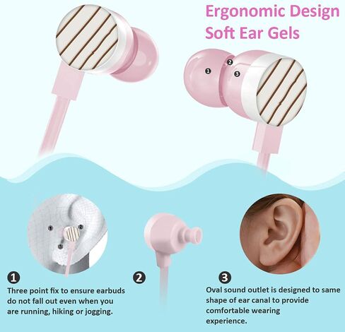 QearFun Donut Earbuds for Kids, Cute Earbud & in-Ear Headphones Wired Gift for School Girls and Boys with Microphone and Lovely Earphones Storage Case in Kuwait