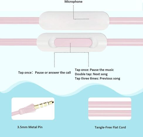 QearFun Donut Earbuds for Kids, Cute Earbud & in-Ear Headphones Wired Gift for School Girls and Boys with Microphone and Lovely Earphones Storage Case in Kuwait