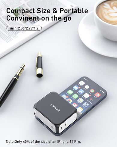 Portable Power Bank, 2in1 Hybrid Charger-5000mAh 20W Portable Charger with 45W GaN Charger-USB C Dual Ports for MacBook, Dell, Samsung, iPhone, iPad, Switch,Steam Deck and ect-Black & White in Saudi Arabia
