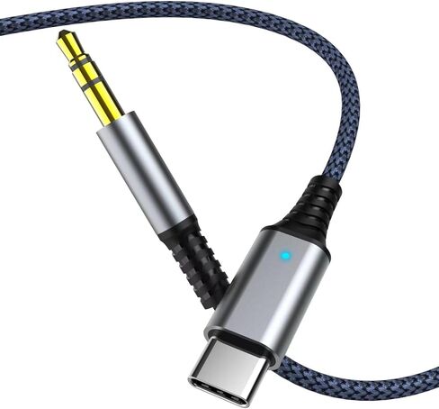 USB-C to 3.5mm Audio Cable [3.28ft, Realtek IC] 32bit/384KHz Aux Cord for Car & Headset, Compatible with iPhone 15 Pro, iPad Pro/Air, Samsung, Android Phones & Tablets in Kuwait