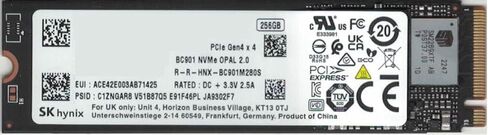 OEM SK Hynix 256GB SSD، BC901 Gen 4x4 M.2 PCI-e NVME محرك الحالة الصلبة الداخلي، 2280 شكل عامل M مفتاح، متوافق مع PS5، الكمبيوتر المحمول وسطح المكتب in Kuwait