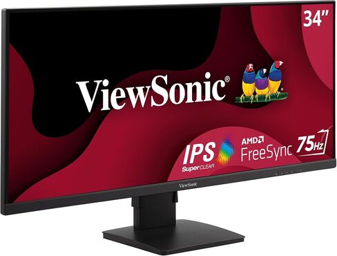 شاشة فيوسونيك VA3456-MHDJ مقاس 34 بوصة 21:9 فائقة العرض WQHD 1440p IPS مع حواف رفيعة للغاية وتصميم مريح ومدخل HDMI ومنفذ DisplayPort للمنزل والمكتب in Saudi Arabia