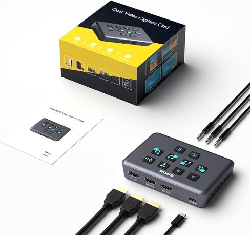 External Capture Card, Audio Video External Camera Capture Card Stream and Record in 1080P/60fps Compatible with Xbox Series X/S, PS5/PS4/Pro, Nintendo Switch on OBS, Zoom and PC/Mac in Kuwait