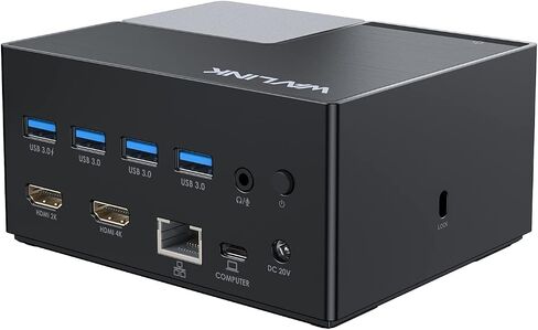 محطة إرساء USB C، WAVLINK USB C شاشة HDMI مزدوجة مع شحن 100 وات، USB C/USB 3.0 إلى HDMI مزدوج، إيثرنت، 4 USB 3.0، صوت لأجهزة MacOS وWindows، أجهزة الكمبيوتر المحمولة Dell/Surface/HP/Lenovo in Saudi Arabia