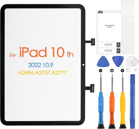 شاشة لمس لجهاز iPad 10 2022 محول رقمي بديل للشاشة A2696 A2757 A2777 شاشة لمس زجاجية لجهاز iPad 10th Gen 10.9 بوصة، مجموعات إصلاح كاملة (ليست شاشة LCD) in Saudi Arabia