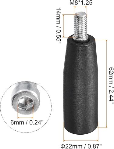 مقبض دوار من uxcell، 10 قطع M8x62mm(DxL) مقابض لولبية لعجلة اليد مقبض كرنك لصناعة آلة طحن المخرطة in Kuwait