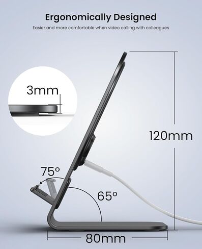شاحن لاسلكي لشاحن Magsafe، حامل شحن سريع بقدرة 15 وات كحد أقصى لهواتف iPhone 13/13 Pro/13 Pro Max/Mini/12/12 Pro/12 Pro Max/11/XS/8 مع شاحن QC3.0 (أسود) in Saudi Arabia