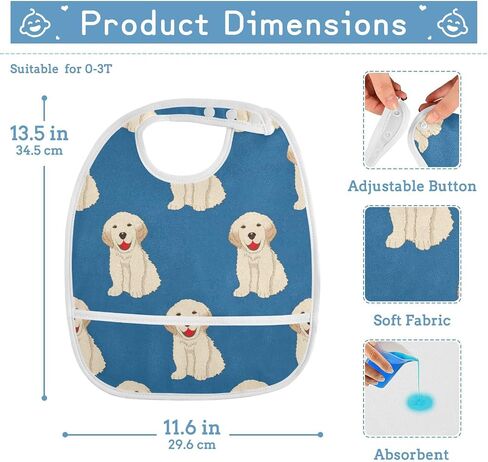 Baby Bibs for Baby Boy Girl Waterproof Feeding Bib Apron Cotton Food Eating Bib 2 Packs in Saudi Arabia