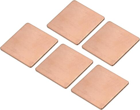 MECCANIXITY غطاء نحاسي لوحدة التبريد الحراري، وسادات بسمك 1 مم 20 × 20 مم مع شريط لاصق موصل حراري للكمبيوتر المكتبي وحدة معالجة الرسومات وحدة المعالجة المركزية رقعة تبريد 5 مجموعة in Saudi Arabia