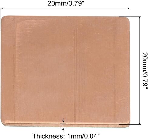 MECCANIXITY غطاء نحاسي لوحدة التبريد الحراري، وسادات بسمك 1 مم 20 × 20 مم مع شريط لاصق موصل حراري للكمبيوتر المكتبي وحدة معالجة الرسومات وحدة المعالجة المركزية رقعة تبريد 5 مجموعة in Saudi Arabia