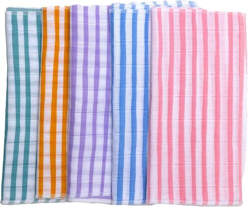Muslin Baby Washcloths -%100 Organic Turkish Cotton - Natural Baby Wipes - Newborn Essentials Registry for Baby Boys Girls - Ultra Soft Absorbent - 10 Pack - 9" X 9" (Blue) in Saudi Arabia