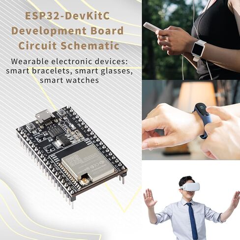 لوحة تطوير ESP32-DevKitC، لوحة تطوير ESP32 مجهزة بوحدة WROOM-32U، وحدة واي فاي بلوتوث مدمجة، واجهة المعالج الدقيق SPI I2C I2S مناسبة لـ Arduino WiFi (3 قطع) in Saudi Arabia