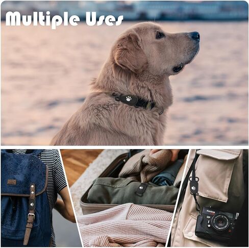 Seltureone Galaxy SmartTag 2 Collar Holder for Dogs and Cats Flexible Silicone Galaxy SmartTag 2 Case Holder, Ultra Easy to Clean SmartTag 2 Silicone Case for Pet Tracking - Bone Pattern(Black,Black) in Saudi Arabia