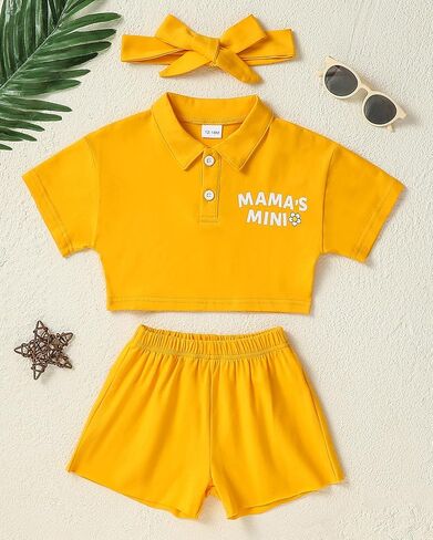 nilikastta Toddler Girl Clothes Baby Girls Outfits Summer Floral Print Shirt+Shorts+Headband 3pcs Baby Clothing 1 2 3 4 5 T in Saudi Arabia