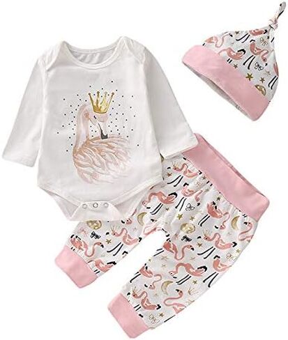 Baby Girl Clothes Ruffle Romper Floral Pant Headband Set Newborn Infant Fall Outfits 0-18M in Saudi Arabia