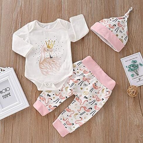 Baby Girl Clothes Ruffle Romper Floral Pant Headband Set Newborn Infant Fall Outfits 0-18M in Saudi Arabia