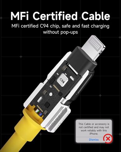 iPhone Charger MFi Certified USB C to Light-ning Cable, Fast Charging iPhone Charger Cord for iPhone 14/13/12 Pro Max XR XS, iPad and More(3.9ft) in Saudi Arabia