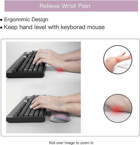 UBOTIE Keyboard Wrist Rest, Mouse Pad, and Coaster Set – Elevate Your Workstation with Luminescent Finish, Memory Foam, and Natural Rubber (C) in Saudi Arabia