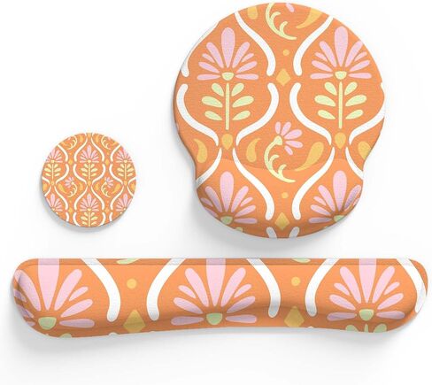 مجموعة مسند المعصم للوحة المفاتيح ولوحة الماوس ومجموعة كوستر من UBOTIE - ارفع محطة العمل الخاصة بك بلمسة نهائية مضيئة وإسفنج الذاكرة والمطاط الطبيعي (ب) in Kuwait