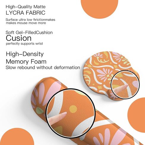 مجموعة مسند المعصم للوحة المفاتيح ولوحة الماوس ومجموعة كوستر من UBOTIE - ارفع محطة العمل الخاصة بك بلمسة نهائية مضيئة وإسفنج الذاكرة والمطاط الطبيعي (ب) in Kuwait